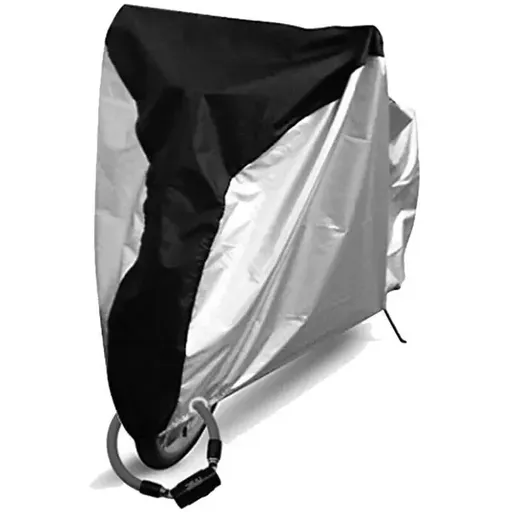Waterproof 210D Oxford Bike Cover with PU Coating, UV and Dust Protection for Bicycles and Scooters, Black and Silver