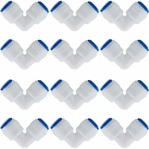 12 pcs RO Water Filter Accessories Nozzle Fitting 1/4 Inch 90 Degree Right Angle Fast Docking For Connecting Water Pipe