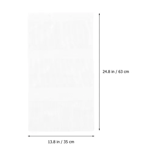 White Hanging Shower Organizer with 6 Pockets Mesh Bag for Bathroom Storage and Easy Hanging