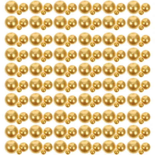 Artificial Pearl Beads 8-20mm Assorted Sizes ABS for Vase Filler, 250g Golden Round Undrilled Polished Beads for DIY Crafts and Makeup Brush Holders