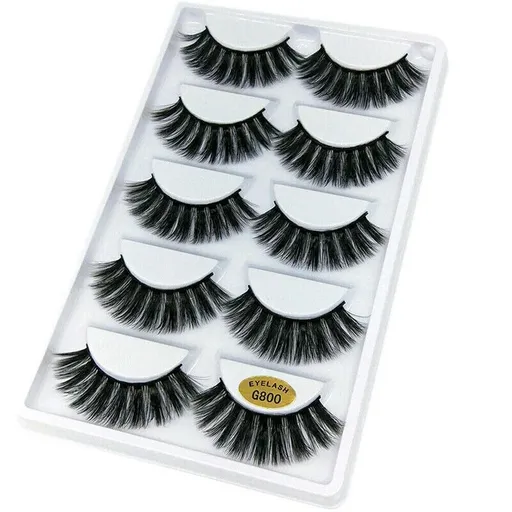 5 Pairs 3D Natural Thick False Fake Eyelashes Eye Lashes Mink Makeup Extension - G800