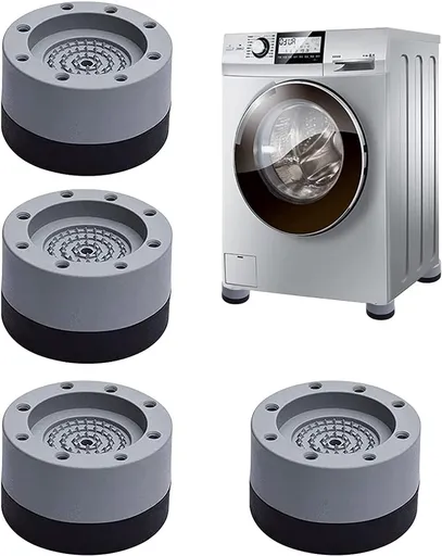 4 Washing Machine Feet - Universal Anti-Vibration Pads for Washing Machines - Washing Machine Vibration Dampers - Non-Slip Rubber Pads - Washing Machine Feet - Stabilizer Foot - Washing Machine Sound Damper - For Washing Machines, Dryers, and Furnitu
