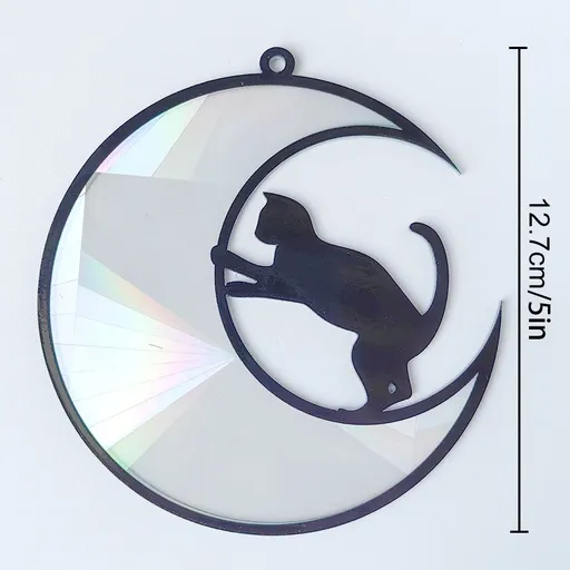 Acrylic Stained Glass Windows Hanging Decoration Black Cat Decor Car Hanging Ornament Cat Lover Memorial Gifts