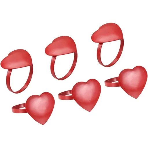 8 pack Valentine's Wedding Napkin Rings - Red Heart Set of 8, Dining Table Decoration, for Wedding Valentine's Day Birthday Party Table Decor Rings