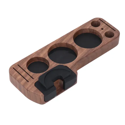 Compact Tamping Station Tamper Station Base Holder Wooden Coffee Portafilters Stand Base for 51mm 54mm 58mm