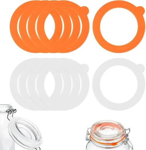 Canning Rings - Silicone Rings, Dye-Free Gasket - Gasket 16 Pieces - 70 mm x 95 mm x 2.2 mm - Rubber Canning Jar Rings - Standard Size For Fido Canning Jars, among others - Reusable - Replacement Canning Rings - Replacement Rubber Gaskets