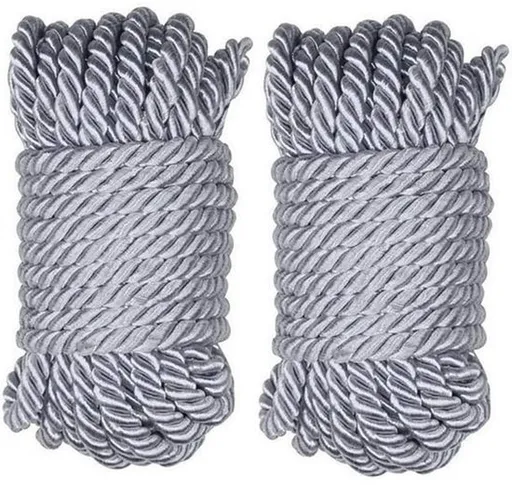 Soft and Silky Strong Braided Twisted Rope - 32 Feet 8mm (1/3") Diameter - 10 Meters Strong Multi-Purpose Hemp Rope, Shiny Rope