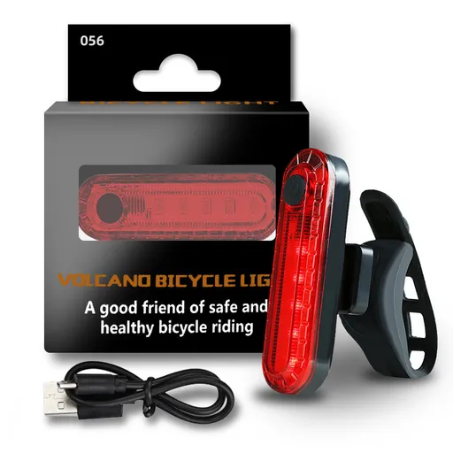 2 Pack USB Rechargeable Bicycle Tail Lights with Waterproof Safety Flashing Modes for Night Cycling, Road and Mountain Bikes, Red