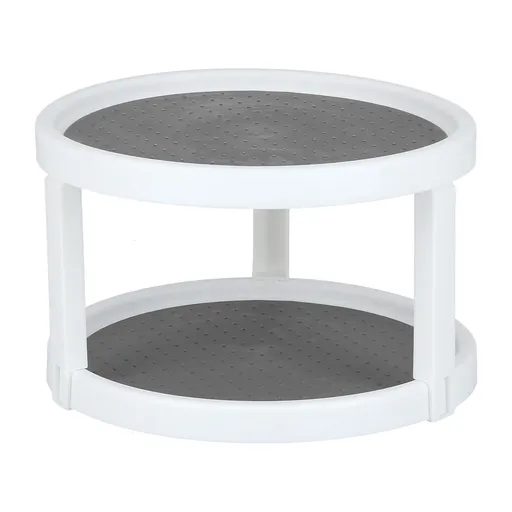 Cabinet Turntable Organizer Antislip Rotatable Storage Tray Multifunctional Rotating Spice Rack for Kitchen Single Double Layer Small Size