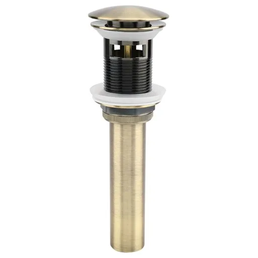 G1 1/4\" Pop-up Retro Sink Plug Waste Click-clack Drain with Overflow Bronzed Brass Universal Sink Drain Valve Basin Siphon - with Overflow