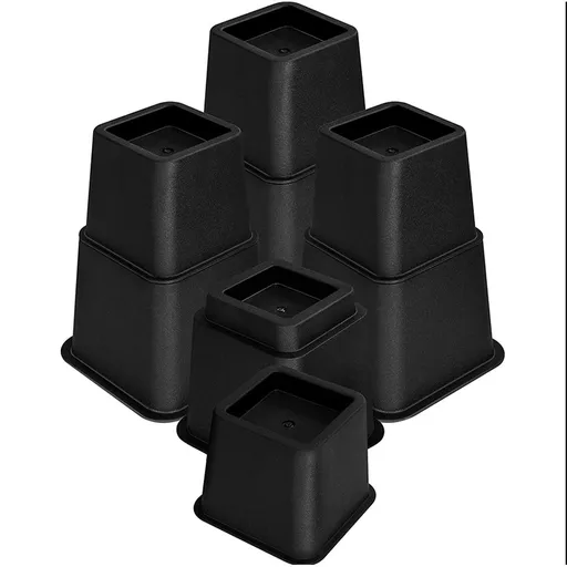 Bedding Adjustable Bed Furniture Risers - Elevation in Heights Heavy Duty Risers for Beds - Supports up to 1,300 lbs （8pcs）