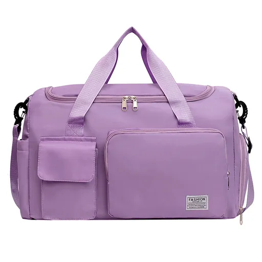 Purple Lightweight & Waterproof Sports Gym Bag with Separate Shoe Compartment, Adjustable Strap and Multiple Pockets - Large-Capacity Travel Duffel for Workout, Business & Getaways