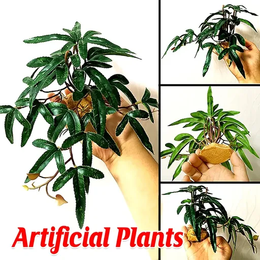 Artificial Plants Green Simulation Foliage for Pet Habitat Decoration Ornament