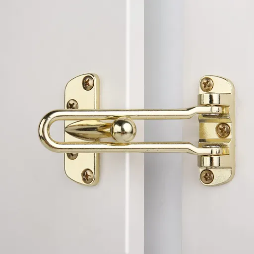 Home Security Door Lock Swing Bar,Black Alloy Anti-Theft Door Guard Latch for Front and Inside Door, Safety Childproof
