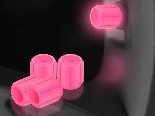 2 Packs of 4 Pink Luminous Tyre Valve Caps Glow in The Dark Universal Wheel Air Dust Covers for Cars Bikes Motorcycles Scooters One-Piece Design