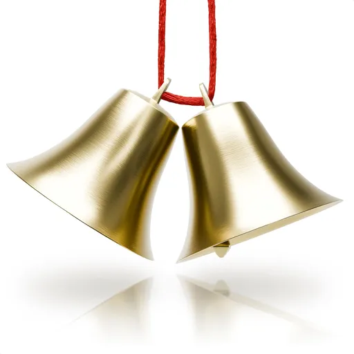 2Pcs Vintage Hanging Bells for Door - Cow Bell Necklaces Hanging Bell Brass Bells Garden Decor Gold Bells Dog Bells