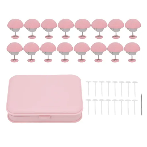 16PCS Bed Duvet Sheet Fixing Clip Mushroom Shaped Cloth Needle Plastic Quilt Fixator for Home Cushion Pink