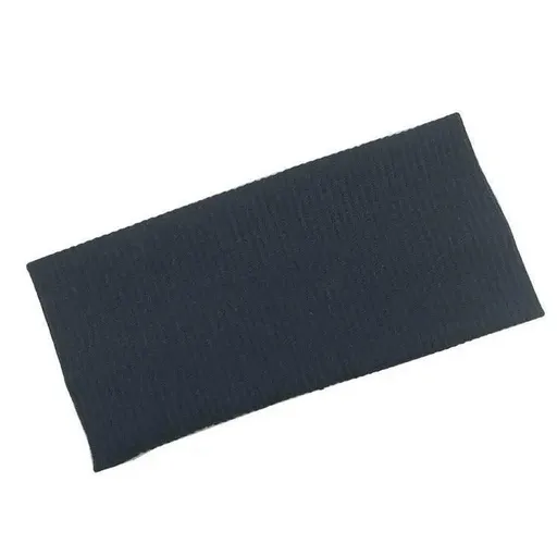 Women Headband Solid Wide Turban Knitted Cotton Hairband Girls Elastic Hair Band - Black