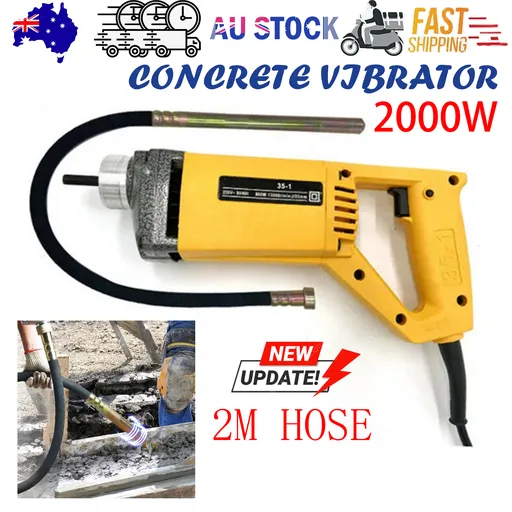 2000W Handheld Electric Concrete Vibrator 3600VPM 35mm Needle 2m Hose Cement