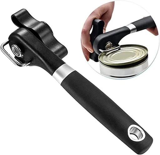 New Professional Manual Can Opener, Handheld Can Opener, Straight Handle Light Weight Opener, Hanging Portable Healthy Essential Kitchen Tool, Classic Single Handle