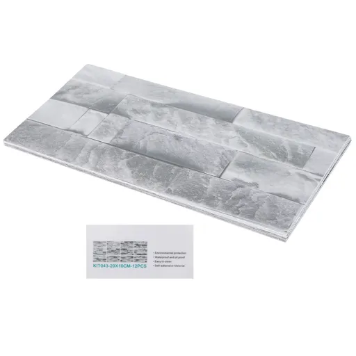 12Pcs PVC Tile Sticker Waterproof Self Adhesive Bathroom Kitchen Living Room Decor Floor Decal(KIT043 )