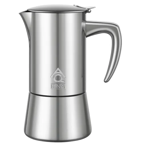 Moka Pot Coffee Maker 6 Cups Stainless Steel Premium Durable Elegant Design