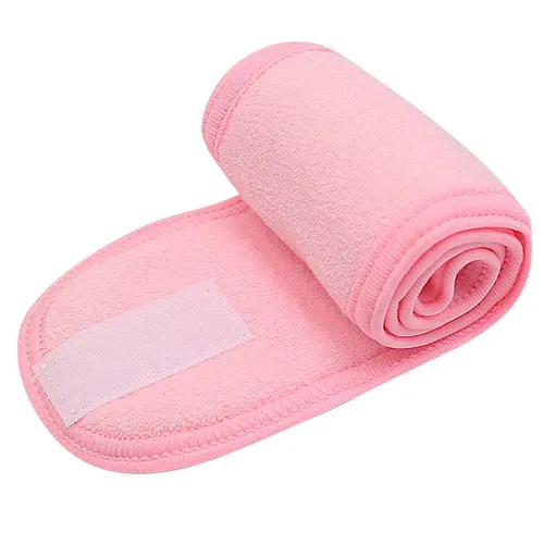Facial Spa Headband - Makeup Shower Bath Wrap Sport Headband Cloth Adjustable Stretch Towel with Magic Tape （2pcs）