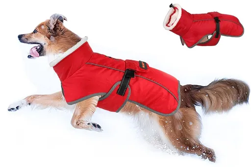 Dogcheer Dog Coat Reflective Dog Snow Jacket for Small Medium Large Dogs -Red L