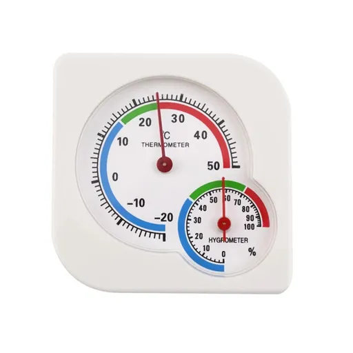 Indoor Thermometer and Humidity Gauge Indoor Mini Thermometer Hygrometer Temperature Humidity Meter Temperature and Monitor with Pointers for Home, Kitchen, Planting Room (White)