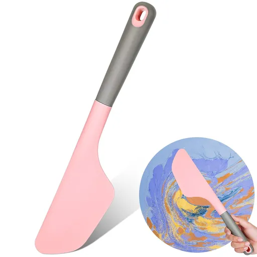 Paint Spatula Silicone Spatula Silicone Art Painting Tools Art Supplies Spreading Paint Tools for Texturizing Pink