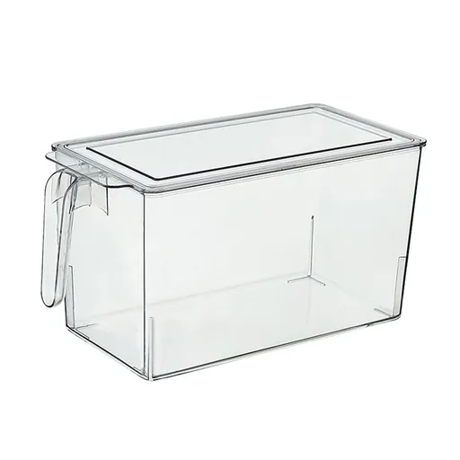Stackable Clear PP Refrigerator Storage Bin With Lid & Side Handles, Multi Purpose Food Organizer Matching Fruit Containers For Fridge And Refrigerator Containers Kitchen Pantry Storage