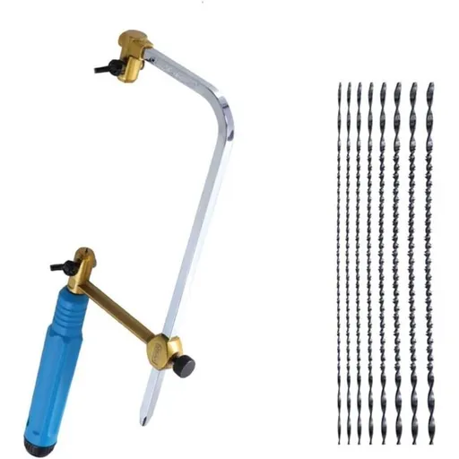 Jigsaw Compact Stainless Steel Hacksaw Set 1 Hacksaw 8 Assorted Blades Non-Slip Handle