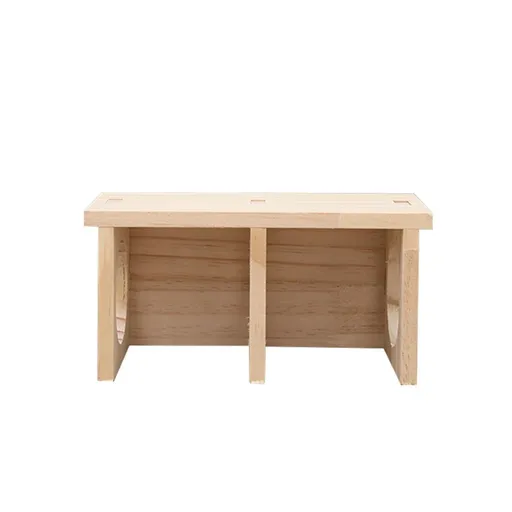 Wooden Hamsters 2-Chamber Hideout-Tunnel Multi Chamber Exploring Toy Rat Exploring Tunnel Toy for Mice Guinea Pig Hedgehog Squirrel （Small）