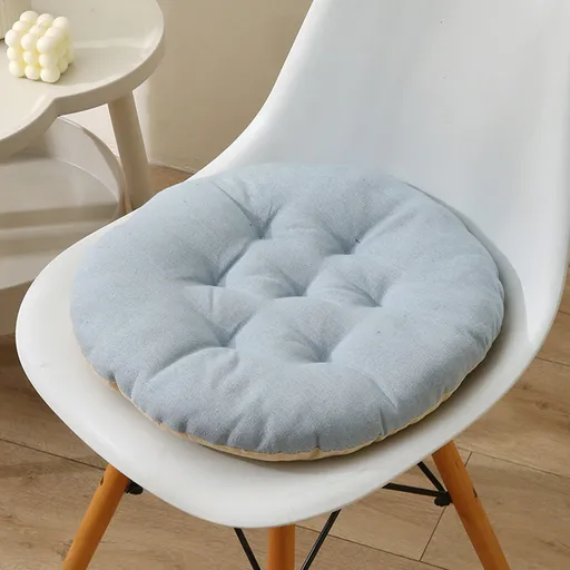 Seat Cushion 19.7*19.7in Thickened Large Size Chair Cushions Candy Color Round Soft Office Chair Cushion Breathable Linen Meditation Floor Pillow for Tatami Living Room Car Dorm Desk Chair 11.81" x 11.81" Blue