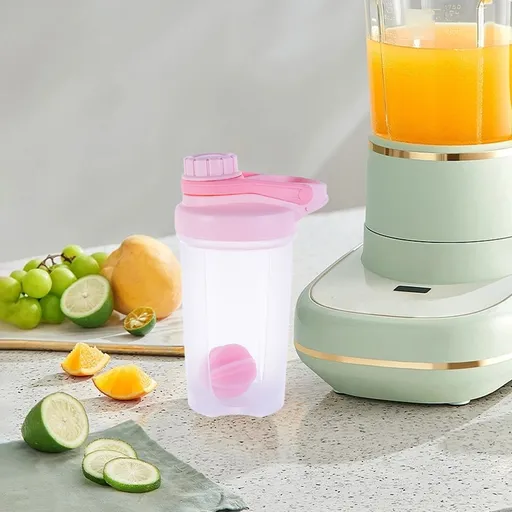 Protein Shaker Bottle, Protein Blender for Shake and Pre Work Out, Plastic Shaker Cup BPA-free, Classic Loop Top & Whisk Ball, Kitchen Water Bottle, 16.9OZ/500ML, Pink