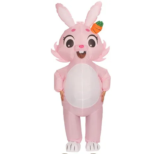 Carrot Rabbit Cartoon Costumes Air Model Inflatable Costume Funny Dress Up Props Easter Party Clothes Adult One Size