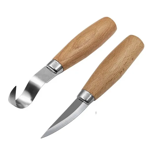 Wood Carving Tools Set,Spoon Carving Hook Knife, Wood Carving Knife, Chip Carving Detail Knife (2PCS)