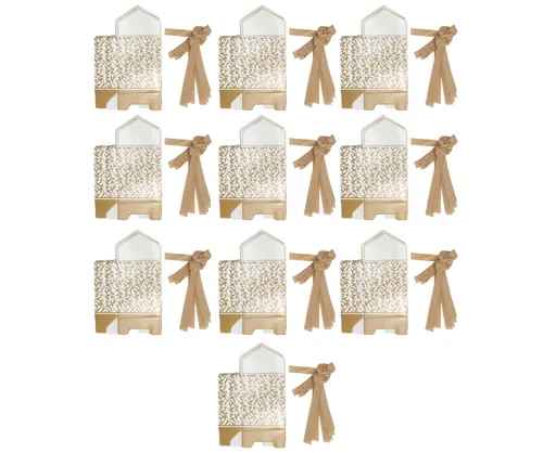 40 Sets Gift Bag Exquisite Unique Golden Pattern Bow Small Gift Box Decoration For Wedding Birthday Party Festival