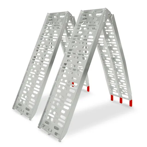 Kartrite Pair 2.3m Aluminium Folding Loading Ramps 680kg Heavy Duty for ATV Quad Bike Motorbike Farm Ute Trailer