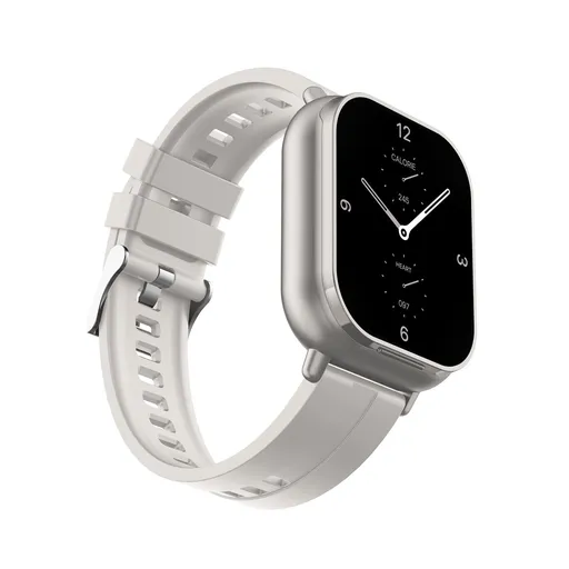 Silver 2-in-1 Bluetooth Smartwatch with Integrated Earbuds for Sports