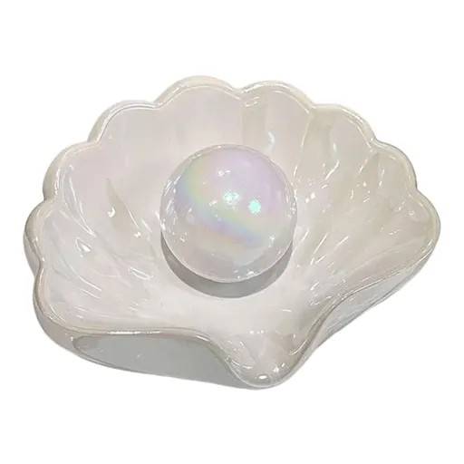 Soap Dish Shell - Soap Holder - Soap Dish - Bathroom Accessories - Jewelry Dish - Toilet Furnishings - Storage Dish - Home Decoration - Key Tray - Make Up Sponge Holder - Luxury Bathroom Interior - Gift Tip - Mother of Pearl White - 1 Piece