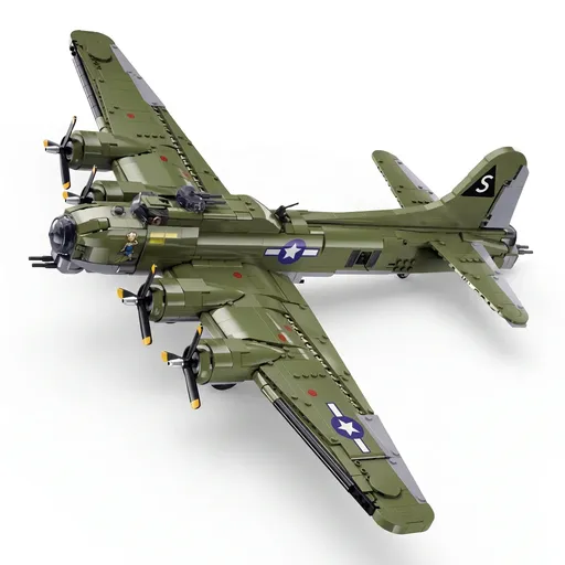 Sluban B1367 Model Kit 1:44 B17 Flying Fortress Heavy Bomber WWII USAAF Army Air Force Military Building Blocks DIY Set Toy