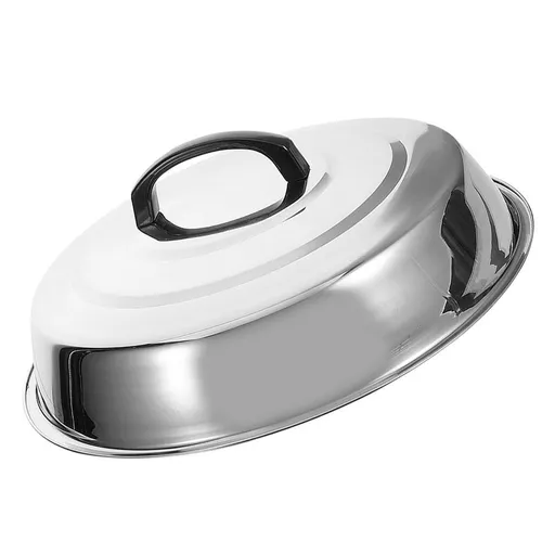 Stainless Steel Anti-Splashing Cover Plated Silver for Fresh Keeping