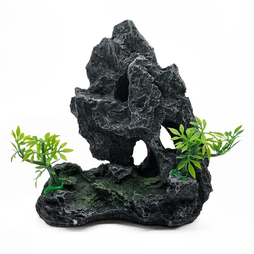 Large Fish Tank Decorations, Aquarium Decor Rock Mountain View, Landscape Ornament Rock Resin Decoration