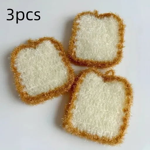 3pcs set of acrylic kitchen towels, double-layer soft and absorbent, degreasing and cleaning cloth 3 Pieces bread3