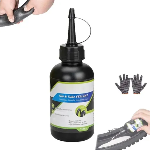 Bike Inner Tube Repair Sealant 120ml, Inner Tube Repair Sealant, Self-Sealing Tire Puncture Repair Liquid, Formula for Mountain, Road, & E-Bikes