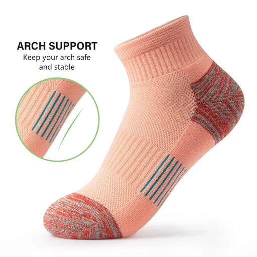 Ankle Socks Womens Athletic Thick Cushioned Running Hiking Low Cut 5-Pairs Start running, walking, workout, gym