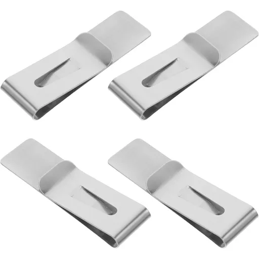 4pcs Hollow Stainless Steel Money Clips for Men - Silver Compact Design