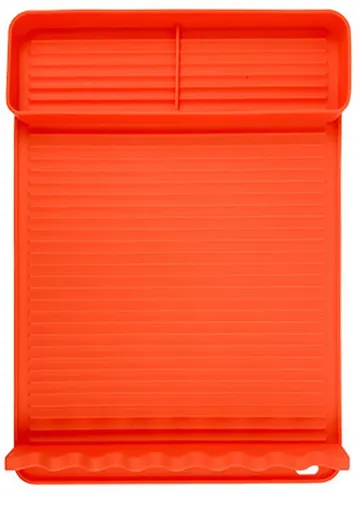 Silicone BBQ Grill Mat - 8-Slot Mat with Drip Tray - Heat-Resistant and Dishwasher-Safe - 40x27 cm - Orange