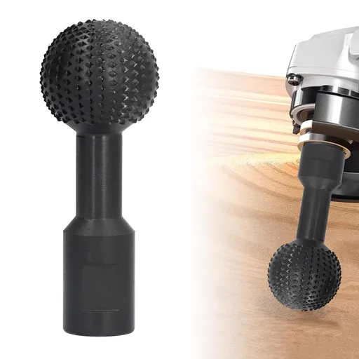 Ball Grinding Head, 5/8‑11in Wood Carving Burrs Carbon Steel Sphere Rotary Burr Ball Gouge Grinding Head Woodworking Attachment
